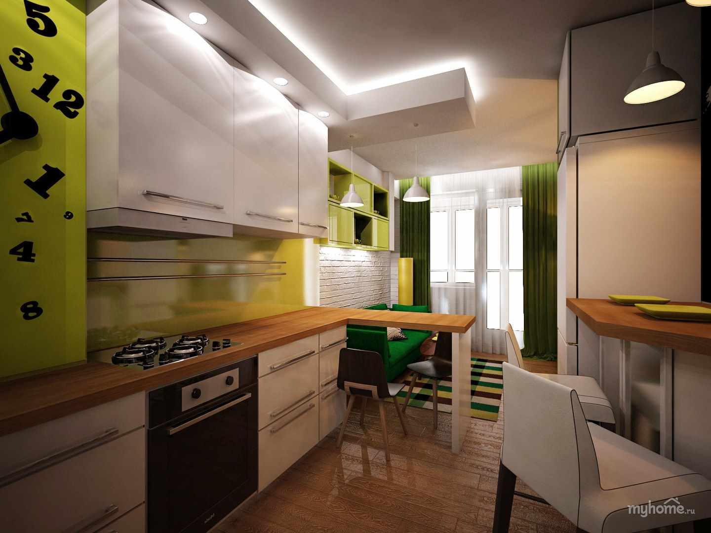 Дизайн Кухни Гостиной 13 М