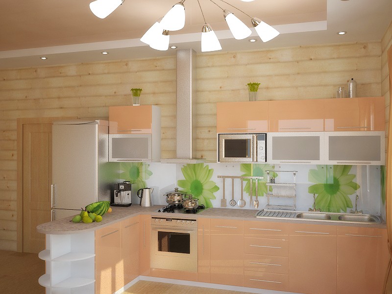 Кухня Персикового Цвета Фото Интерьеров