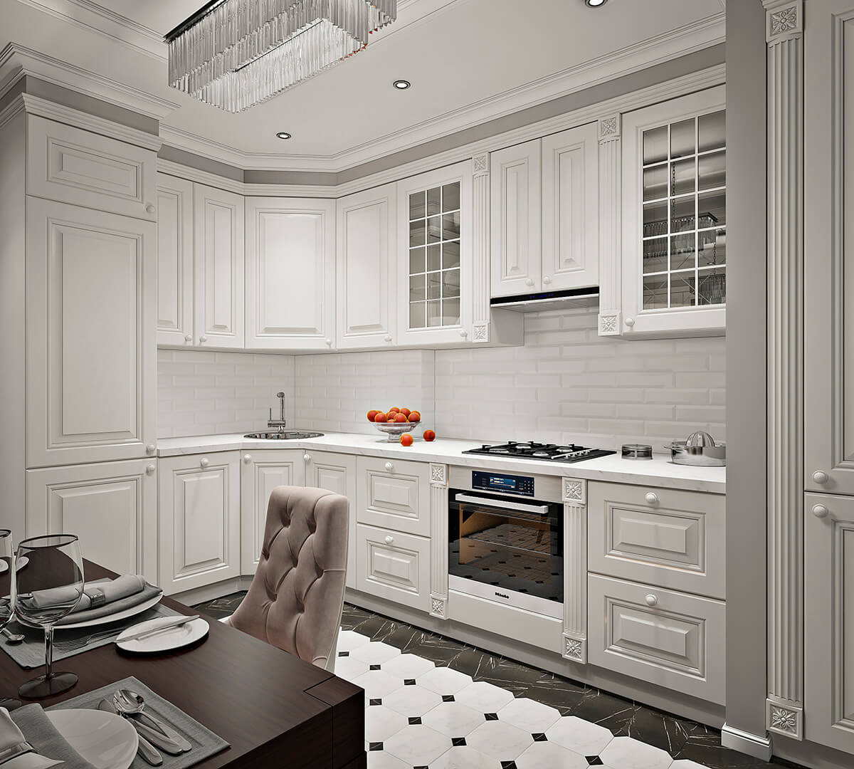 Белая Кухня В Стиле Неоклассика Фото