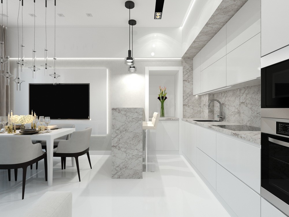 Белая Кухня В Квартире Дизайн