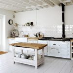Дизайн белой кухни в стиле лофт