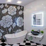 Дизайн ванной комнаты плавный переход от черного к белому