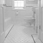 Белая ванная комната пол из сотовой плитки