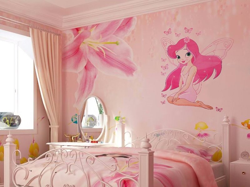 Декор спальни детские росписи на стене