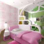 Дизайн детской комнаты для двух разнополых детей перегородка с полочками