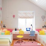 Дизайн детской комнаты для двух разнополых детей под мансардой