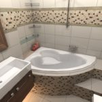 Дизайн ванной комнаты 6 кв м с мозаикой из мелкой кафельной плитки