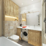 Дизайн ванной комнаты 6 кв м со встроенными шкафами