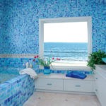 Дизайн ванной комнаты в частном доме кафель в ультрамариновых тонах