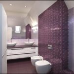 Мозаика в ванной комнате фиолетового цвета