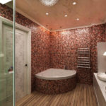 Мозаика в ванной комнате на стенах и ванне