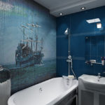 Мозаика в ванной комнате панно в морском стиле
