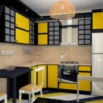 Сочетание цветов интерьер кухни черный и желтый на бежевом фоне