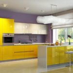 Сочетание цветов интерьер кухни желтый и фиолетовый