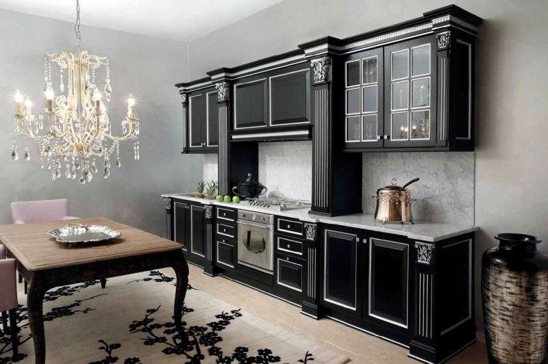 кухня в черном цвете