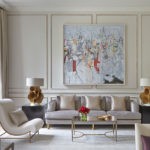 Картины в интерьере гостиной минималистского стиля