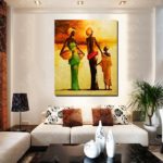 Картины в интерьере гостиной в африканском стиле