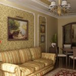 Картины в интерьере гостиной в классическом стиле