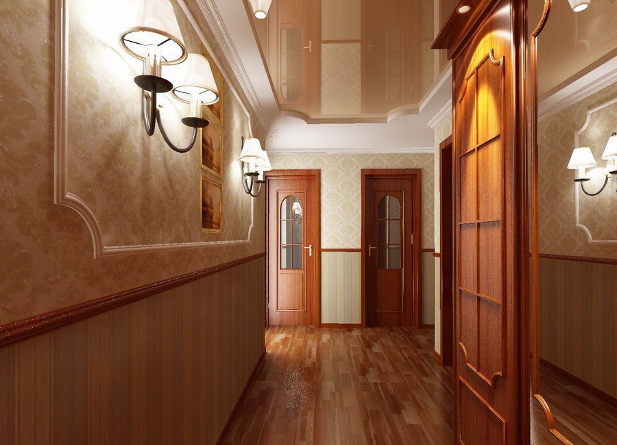 красивый дизайн узкого коридора