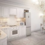 элитный дизайн кухни в белом цвете