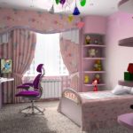 Оформление детской комнаты для девочки-школьницы с розовым текстилем