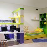 Оформление детской комнаты с учебной и спальной зонами