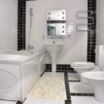 Современный дизайн ванной комнаты белая и черная кафельные плитки
