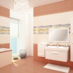 Современный дизайн ванной комнаты хай-тек кафельная плитка с фоторисунком