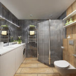 Современный дизайн ванной комнаты кафель под бежевый и серый мрамор