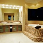 Современный дизайн ванной комнаты мозаичная плитка