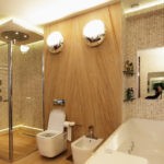 Современный дизайн ванной комнаты с мозаичным кафелем