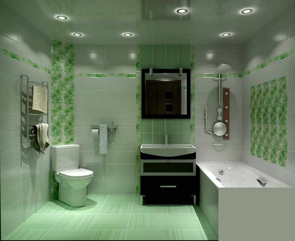 идея яркого декора ванной комнаты