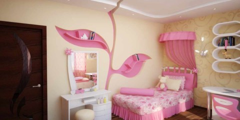 пример необычного интерьера спальни для девочки фото