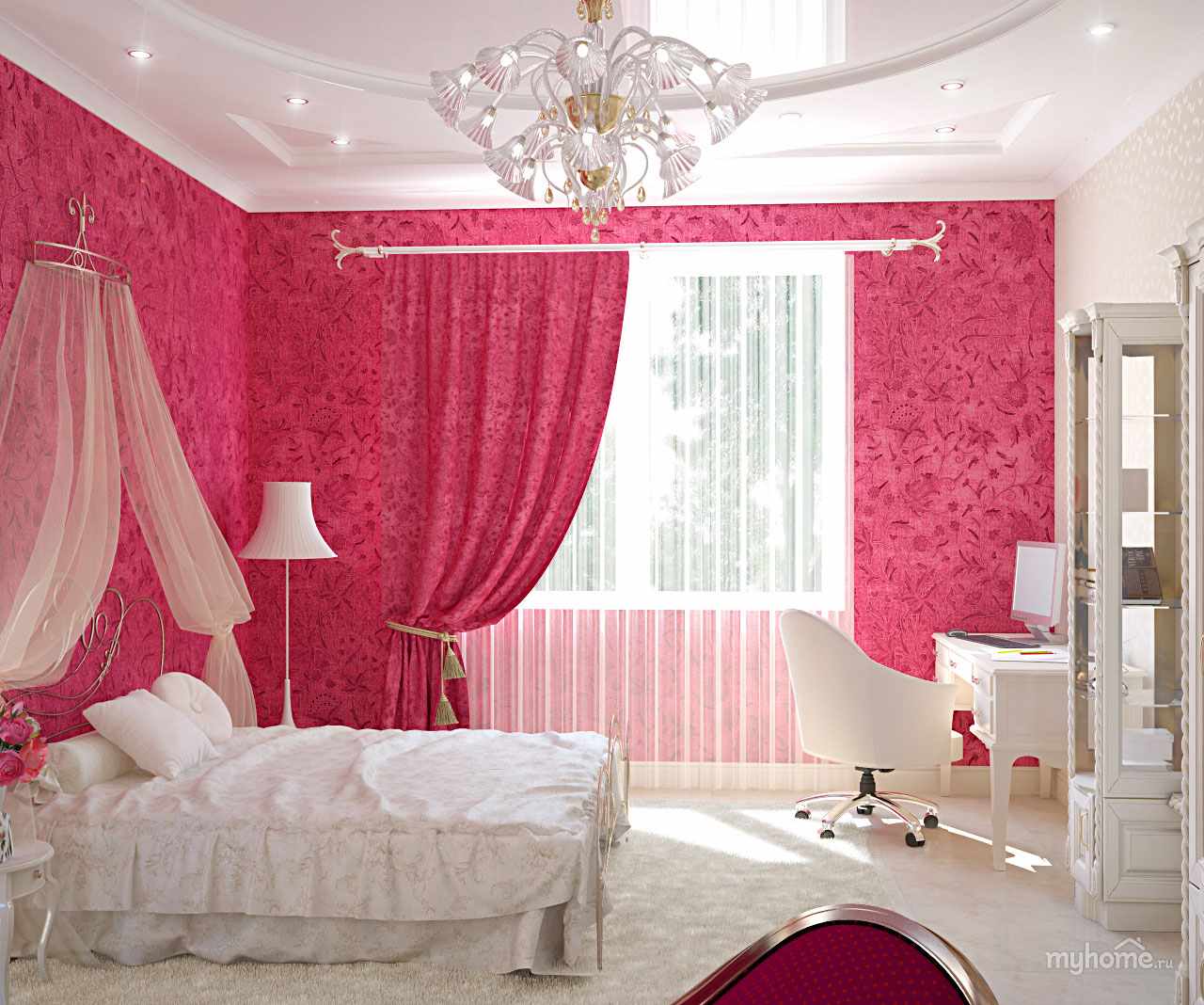 Комната в розовых тонах. Розовые шторы в спальню. Шторы в спальню для девочки. Спальня в розовых тонах. Красивые шторы в комнату девушке.