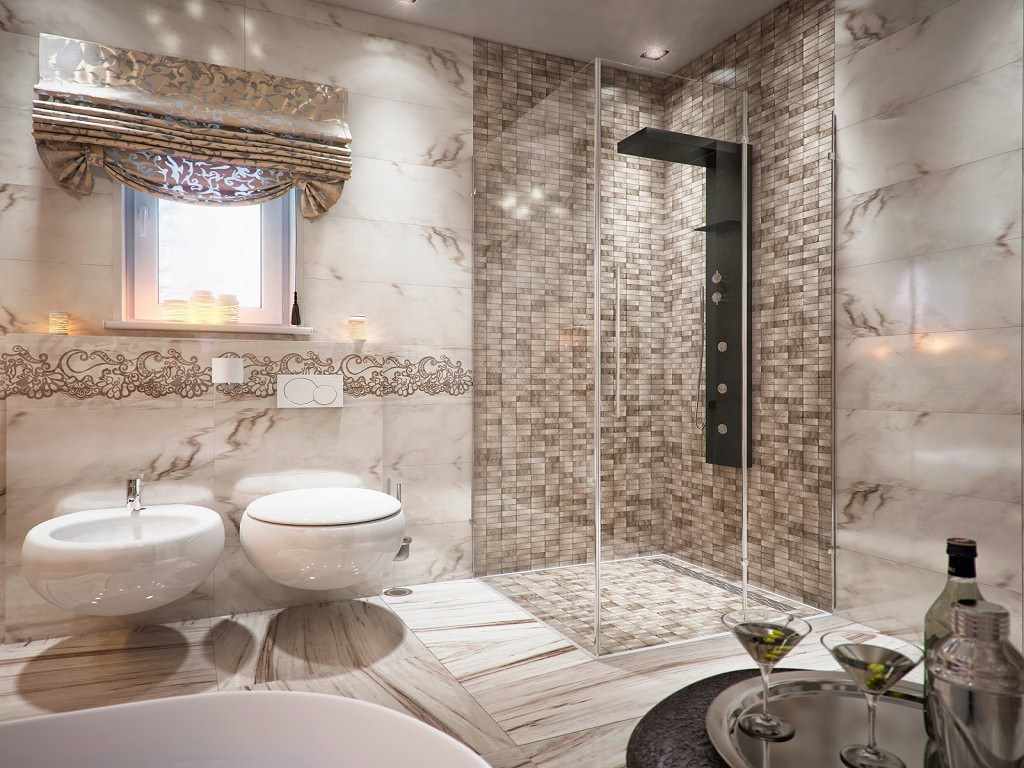 идея красивого декора ванной комнаты