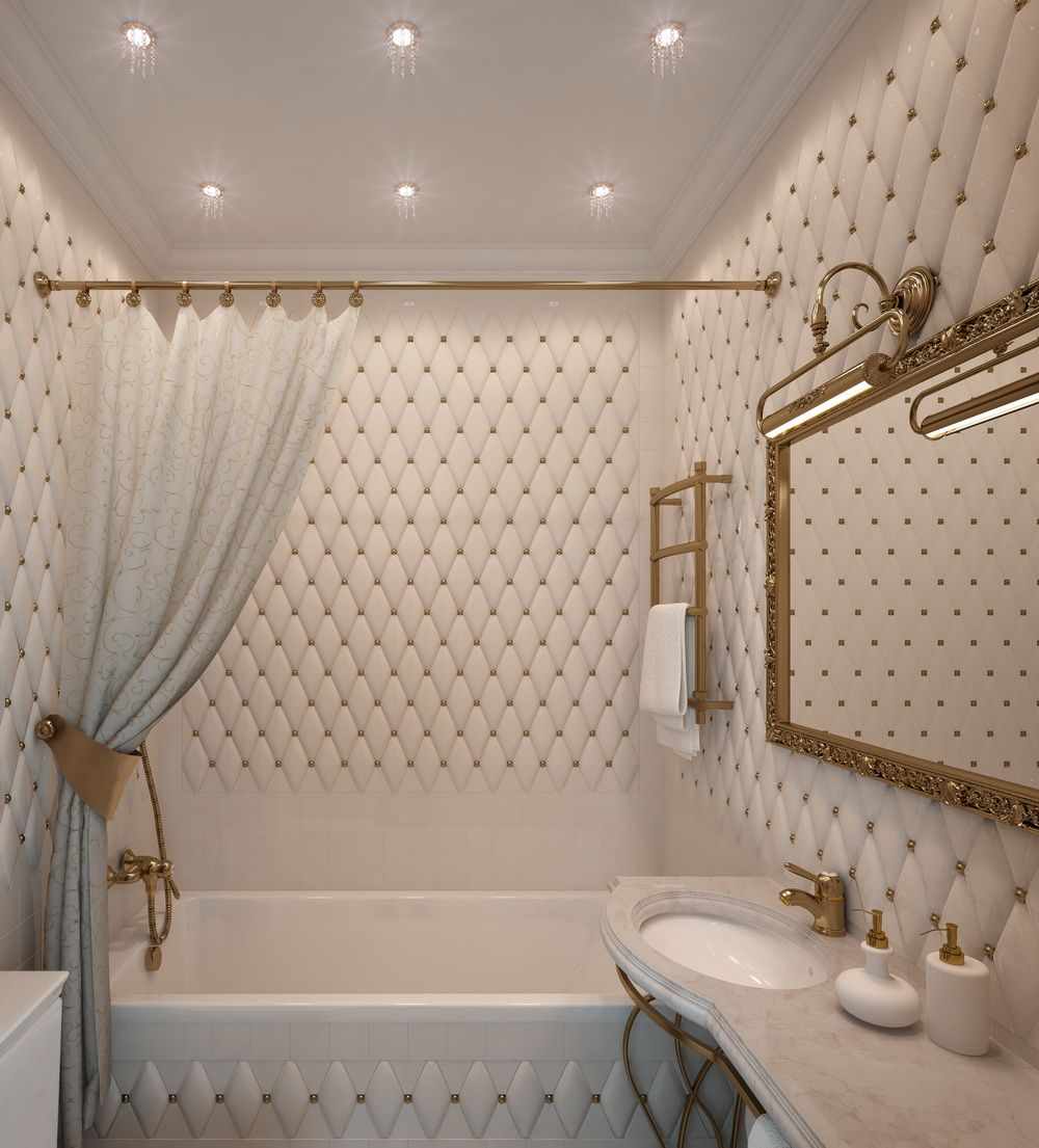 пример необычного интерьера ванной комнаты