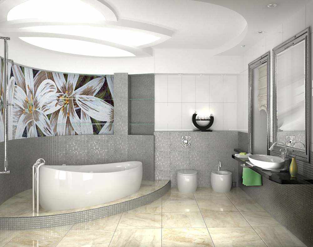идея красивого стиля ванной комнаты