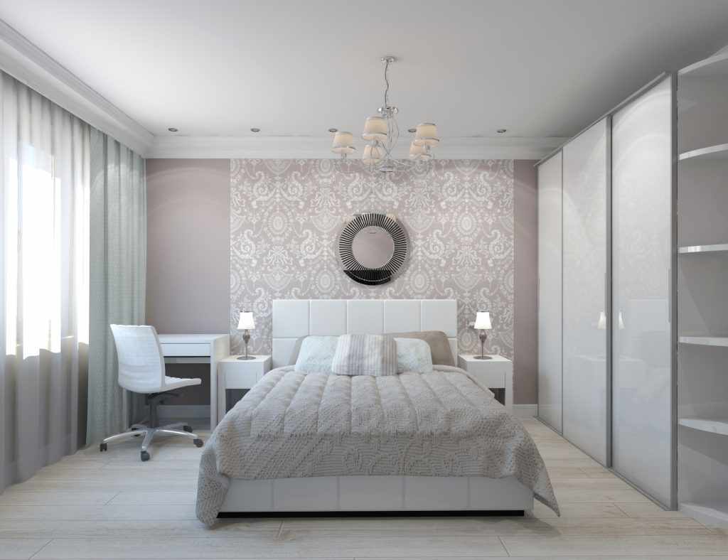 Современный дизайн спальни 15 кв