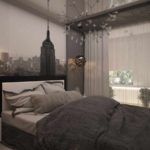 идея красивого стиля спальной комнаты в хрущевке фото