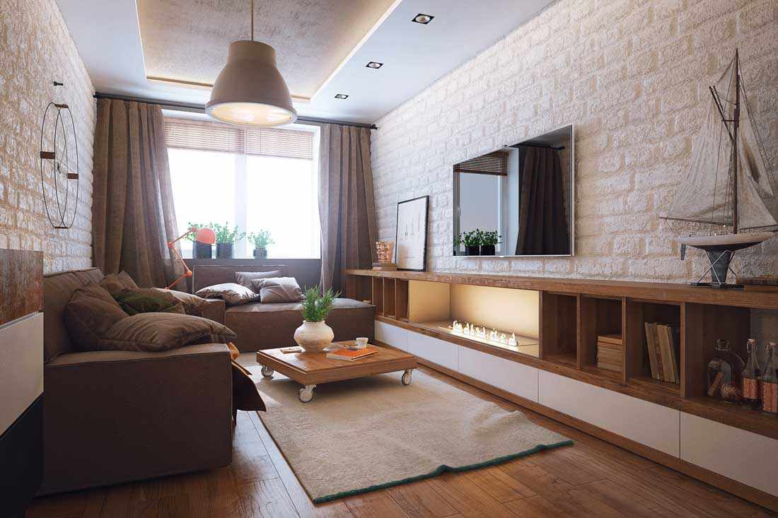 идея яркого стиля гостиной комнаты 16 кв.м