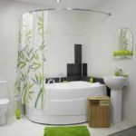 идея необычного декора ванной комнаты с угловой ванной картинка