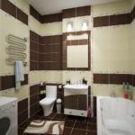 пример яркого стиля ванной комнаты с облицовкой плиткой картинка