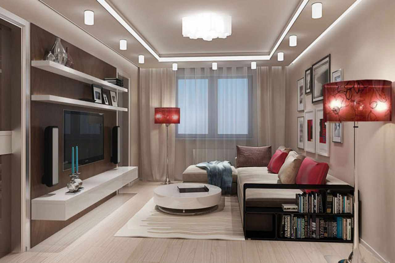 идея светлого декора гостиной комнаты 16 кв.м