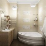 пример красивого стиля ванной комнаты с облицовкой плиткой картинка
