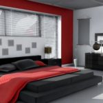 черно красная с белым спальня