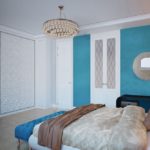дизайн спальни бело голубые тона