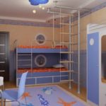 Детская комната в голубых оттенках