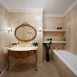 Дизайн совмещенной ванной комнаты в стиле классики