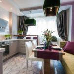 Оттенки фиолетового цвета в дизайне кухни
