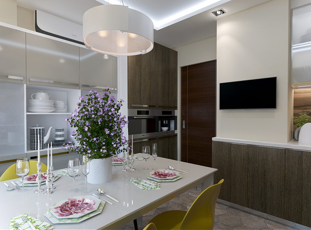 Купить кухню в дом серии П с встроенной техникой в Москве по привлекательной цене - EVO Кухни